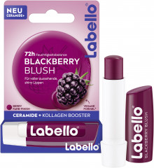 Labello Blackberry Blush, Оттеночный бальзам для губ с маслом ши и церамидами для питания и защиты от сухости, аромат ежевики, 4,8 г