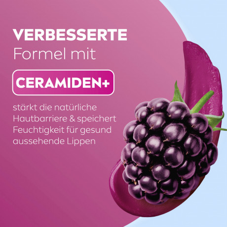 Labello Blackberry Blush, Оттеночный бальзам для губ с маслом ши и церамидами для питания и защиты от сухости, аромат ежевики, 4,8 г