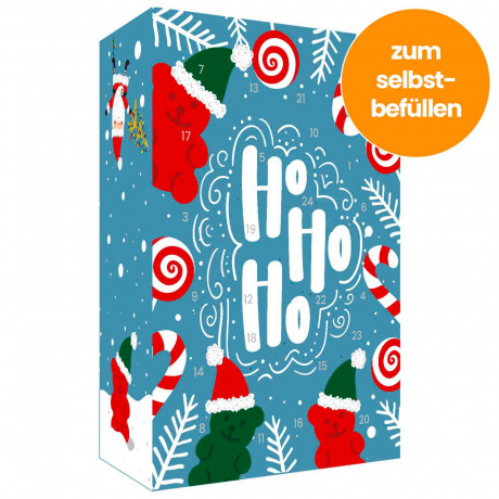 World of Sweets Bären Adventskalender 2026 zum Selbstbefüllen, Пустой адвент-календарь 2026 Bären с праздничными мишками для наполнения, 24 отделения