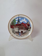 KAHLA GDR Декоративная тарелка &quot;Город Мальш&quot;, 19,5см, 1960-70гг.