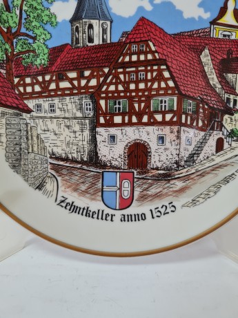 KAHLA GDR Декоративная тарелка "Город Мальш", 19,5см, 1960-70гг.