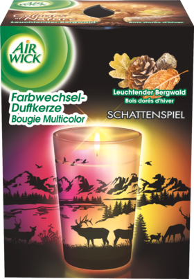 AirWick Свеча, изменяющая цвет Kerze Scherenschnitt Leuchtender Bergwald 1St, 1 шт