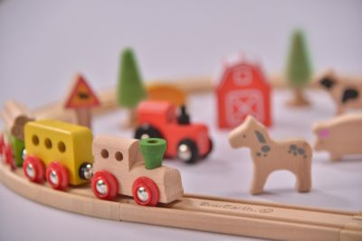 EverEarth Holz-Eisenbahn-Set Bauernhof Фермерский деревянный поезд