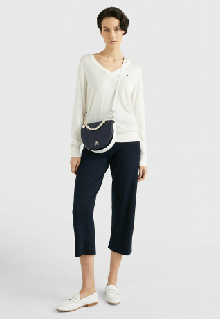 Tommy Hilfiger FLAG V-NECK  Jumper weathered white ФЛАГ V-ОБРАЗНЫЙ ВЫРЕЗ джемперы выветрившийся белый