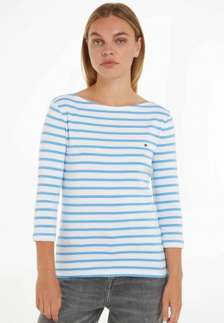 Tommy Hilfiger SLIM CODY STP B-NK 3/4SLV Long sleeved top bleu  SLIM CODY STP B-NK 3/4SLV Топ с длинными рукавами синий