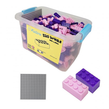 Katara Bausteine Box-Set mit 520 Steinen + Platte + Box Набор строительных блоков из 520 кирпичей + пластина + коробка