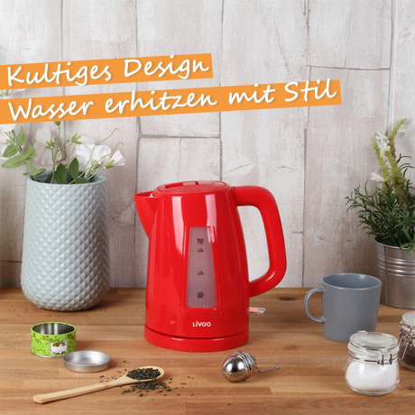 LIVOO LIVOO Wasserkocher DOD184R Rot 1,7 Liter, 2200 W Чайник LIVOO DOD184R Красный 1,7 л, 2200 Вт