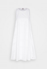 Tommy Hilfiger POPLIN KNEE DRESS Day dress optic white ПЛАТЬЕ ИЗ ПОПЛИНА Повседневное платье оптический белый