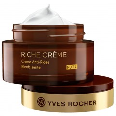 Yves Rocher Riche Creme Antifalten Verwohn-Nachtpflege  Насыщенный крем против морщин комфортный ночной уход