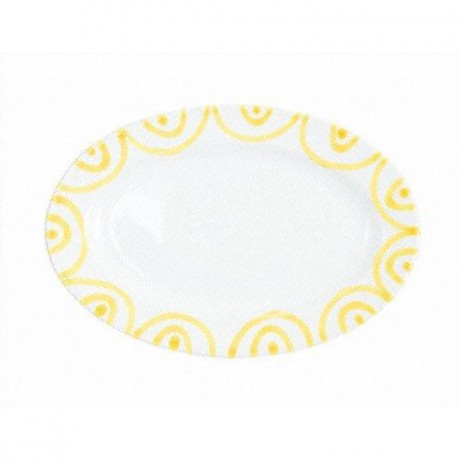Gmundner Keramik Gmundner Keramik Gelbgeflammt Platte oval mit Fahne Gourmet 21x14x2,1 cm Gmundner керамическая желтая пламенная овальная тарелка с флажком для гурманов 21x14x2,1 см