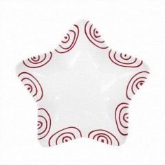 Gmundner Keramik Gmundner Keramik Rotgeflammt Sternschale Stella d: 14 cm / h: 3,9 cm Чаша Stella с красной звездой из керамики Gmundner d: 14 см / высота: 3,9 см