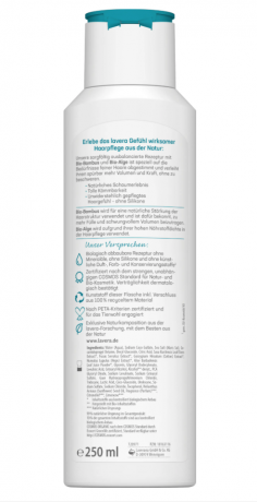 lavera Volumen & Kraft Shampoo, Шампунь для объема и силы с органическим бамбуком и органическими водорослями для большей пышности и упругости тонких волос, 250мл