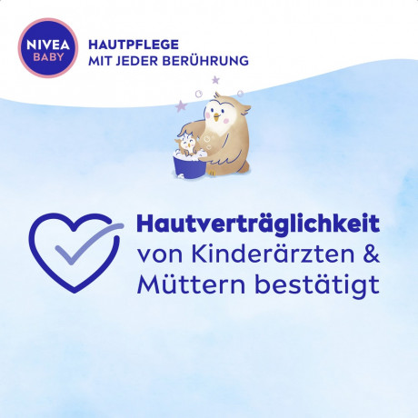 NIVEA BABY Gute Nacht Bad & Shampoo, 200 ml, Нивеа Детский шампунь и гель для купания, миндальное масло, без слёз, расслабляющий, 200 мл
