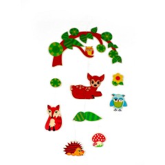HESS Holzdekoration Mobile Waldtiere Деревянное украшение Мобильные лесные звери
