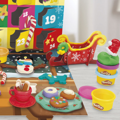 PLAY-DOH Knetspass Adventskalender 2026 G05015L0, 24 Tuerchen, PLAY-DOH Адвент-календарь 2026 с массой для лепки и инструментами, 24 окошка, от 3 лет