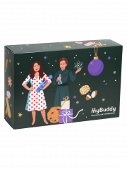 myBuddy Bio-Vegan Adventskalender 2026 25 Produkte, myBuddy органический веганский адвент-календарь 2026 со снеками, чаем и интерактивной историей, 25 продуктов