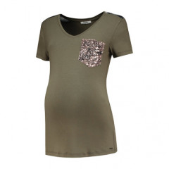 LOVE2WAIT Umstandsshirt Pocket Olive Green