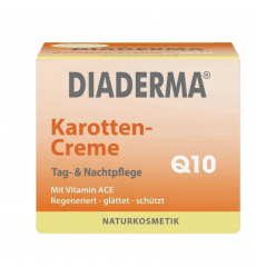 Diaderma Gesichtscreme Tag &amp; Nacht Karotten-Creme mit Q10, 50 ml, Крем для лица Diaderma с коэнзимом Q10, 50 мл, дневной и ночной уход, морковный крем для сияния кожи, увлажнение и выравнивание тона