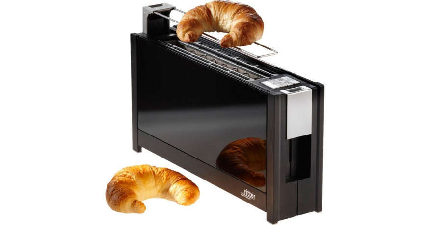 ritter ritter Langschlitz-Toaster volcano 5 schwarz, 950 Watt, fur 2 Scheiben Toast schwarz Тостер Ritter Volcano 5 с длинными слотами, черный, 950 Вт, на 2 ломтика тостов