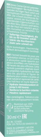 WELEDA 48H Hydration Creme-Gel, 30 ml, Лёгкий увлажняющий крем-гель 48H Hydration с алоэ вера и опунцией, 30 мл