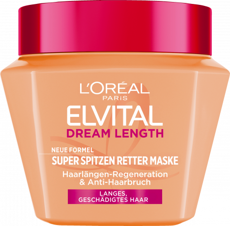 L'Oreal Paris Elvital Dream Length Super Spitzen Retter Maske, 300 ml, Восстанавливающая маска для длинных повреждённых волос против ломкости и сечения, с касторовым маслом, 300 мл