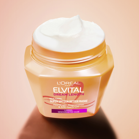 L'Oreal Paris Elvital Dream Length Super Spitzen Retter Maske, 300 ml, Восстанавливающая маска для длинных повреждённых волос против ломкости и сечения, с касторовым маслом, 300 мл