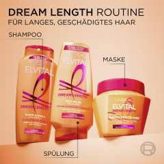 L'Oreal Paris Elvital Dream Length Super Spitzen Retter Maske, 300 ml, Восстанавливающая маска для длинных повреждённых волос против ломкости и сечения, с касторовым маслом, 300 мл