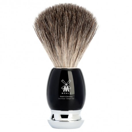 Muhle VIVO Rasierpinsel reines Dachshaar Griff Schwarz Помазок для бритья VIVO из чистой шерсти барсука Черная ручка