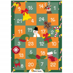 World of Sweets Adventskalender 2026 'orange-grün' zum Selbstbefüllen, Пустой адвент-календарь 2026 orange-grün для наполнения, 24 крупных отделения, 32,5 × 45,5 × 14,5 см