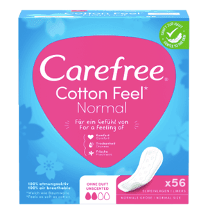 Carefree Slipeinlage Cotton Feel Normal 56 St, Прокладки ежедневные Cotton Normal 56 шт, 3 упаковки (168 шт)