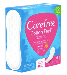 Carefree Slipeinlage Cotton Feel Normal 56 St, Прокладки ежедневные Cotton Normal 56 шт, 3 упаковки (168 шт)