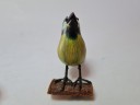 Blaumeise auf Ast Винтажная фигурка ручной росписи "Зеленая птичка на ветке", 8см x 6см, Германия, 1960-70гг.