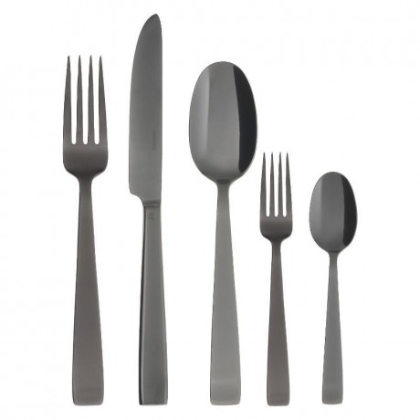 Sambonet Sambonet Flat - Edelstahl / PVD schwarz Besteckset 30-tlg Vollheft / Monoblock Sambonet Flat - набор столовых приборов из нержавеющей стали / PVD черного цвета, 30 предметов с полной ручкой / моноблок