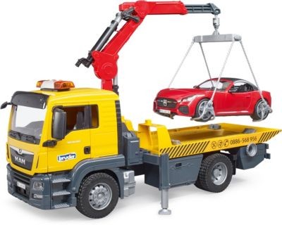 Bruder 03750 MAN TGS Abschlepp-LKW mit Roadster und L+S Module Эвакуатор 03750 MAN TGS с родстером и модулями L+S