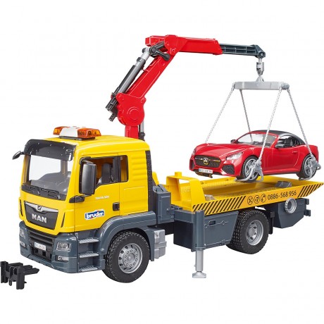 Bruder 03750 MAN TGS Abschlepp-LKW mit Roadster und L+S Module Эвакуатор 03750 MAN TGS с родстером и модулями L+S