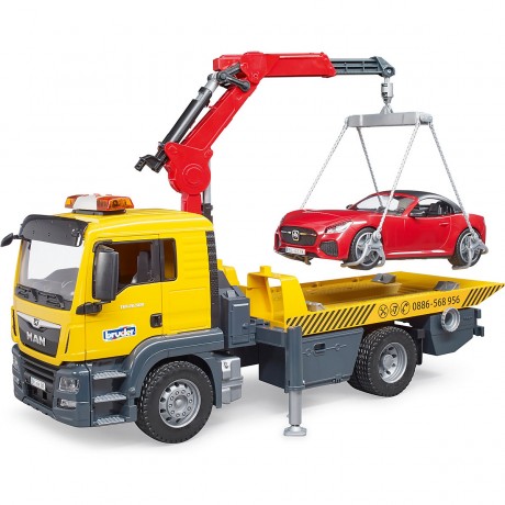 Bruder 03750 MAN TGS Abschlepp-LKW mit Roadster und L+S Module Эвакуатор 03750 MAN TGS с родстером и модулями L+S