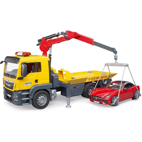 Bruder 03750 MAN TGS Abschlepp-LKW mit Roadster und L+S Module Эвакуатор 03750 MAN TGS с родстером и модулями L+S
