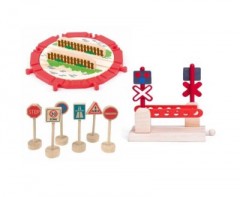 Woodyland Holzspielzeug Eisenbahn-Set 8tlg. Деревянный игрушечный поезд 8 штук.