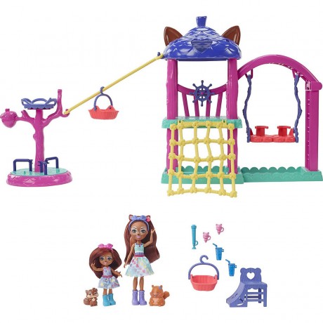 Mattel Enchantimals Spielplatz Set mit 2 Puppen  Tierfreunden inkl. Zubehor Детская игровая площадка Enchantimals с 2 куклами-друзьями