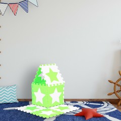 relaxdays 36 x Puzzlematte Sterne weiss-grun 36 x коврик-пазл звезды бело-зеленый