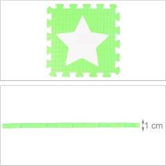 relaxdays 36 x Puzzlematte Sterne weiss-grun 36 x коврик-пазл звезды бело-зеленый
