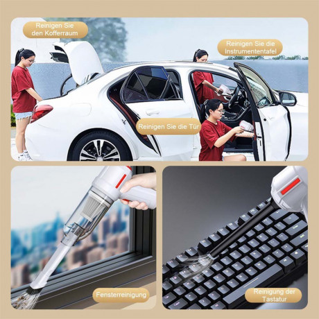 TUABUR TUABUR Akku-Handstaubsauger Wiederaufladbarer multifunktionaler kabelloser Nass- und Trockensauger, 5500Pa Staubsauger mit 2000mA Akku, 4-in-1 multifunktionaler kabelloser Handstaubsauger, Geeignet fur Autos, Wohnungen und Buros Schwarz Беспроводно