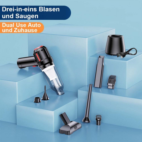 TUABUR TUABUR Akku-Handstaubsauger Wiederaufladbarer multifunktionaler kabelloser Nass- und Trockensauger, 5500Pa Staubsauger mit 2000mA Akku, 4-in-1 multifunktionaler kabelloser Handstaubsauger, Geeignet fur Autos, Wohnungen und Buros Schwarz Беспроводно