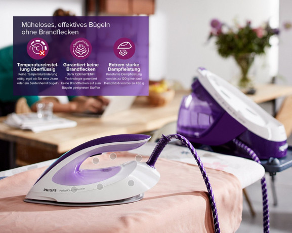 Philips Philips Dampfbugelstation PerfectCare,Dampfbugelstation,Bugelstation,Dampf,Bugelstationen, 1800,00 ml Wassertank, 1,8L Tank abnehmbar,Bugeleisen Dampf,Bugelstationen mit Dampfstation Philips паровая гладильная станция PerfectCare, паровая гладиль