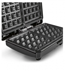 GOURMETmaxx Waffeleisen Belgische Waffeln 750W schwarz, Вафельница для бельгийских вафель, 750 Вт, антипригарное покрытие, Cool Touch, компактная, 22x17,6x8 см, алюминий, нержавеющая сталь