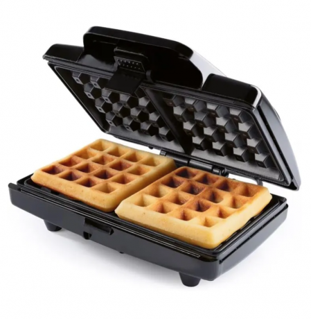 GOURMETmaxx Waffeleisen Belgische Waffeln 750W schwarz, Вафельница для бельгийских вафель, 750 Вт, антипригарное покрытие, Cool Touch, компактная, 22x17,6x8 см, алюминий, нержавеющая сталь