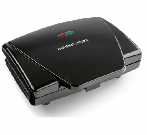 GOURMETmaxx Waffeleisen Belgische Waffeln 750W schwarz, Вафельница для бельгийских вафель, 750 Вт, антипригарное покрытие, Cool Touch, компактная, 22x17,6x8 см, алюминий, нержавеющая сталь