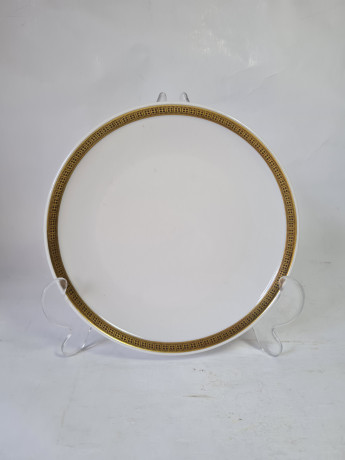 Набор чайный винтажный Hutschenreuther, белый фарфор с золотым узором, трио - 2 шт., Германия, 1960-1970гг.