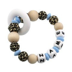 elefantasie Beissring Leopard personalisiert mit Namen Леопардовый прорезыватель персонализированный с именем