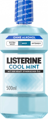 Listerine Mundspuelung Cool Mint Mild, 500 ml, Listerine ополаскиватель для полости рта Cool Mint Mild без спирта, мягкий мятный вкус, 500 мл